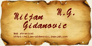 Miljan Gidanović vizit kartica